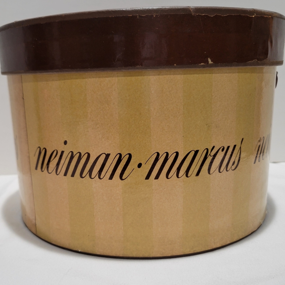 Vintage Neiman Marcus Dallas Hat Box Stripped with Logo